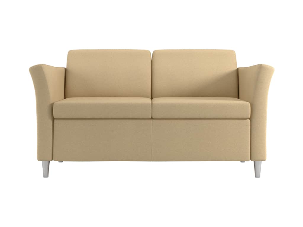 Front View of Rally Aspire Loveseat with Round Metal Feet