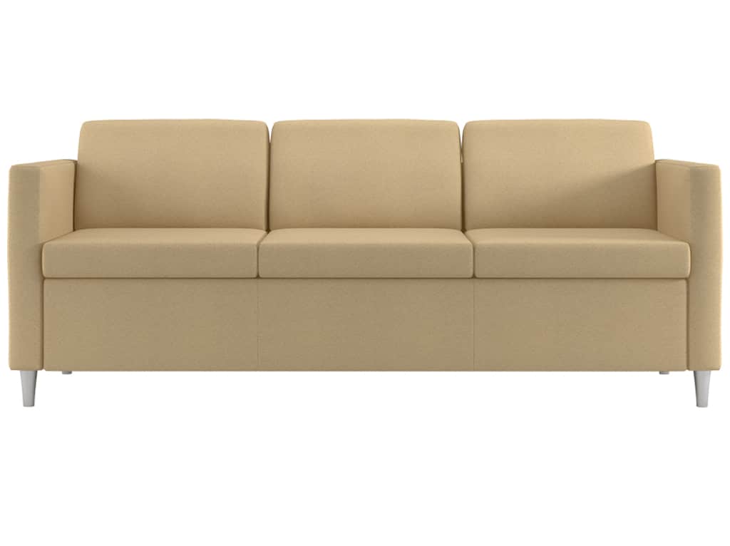 Front view of Rally Embrace Sofa with Round Metal Feet