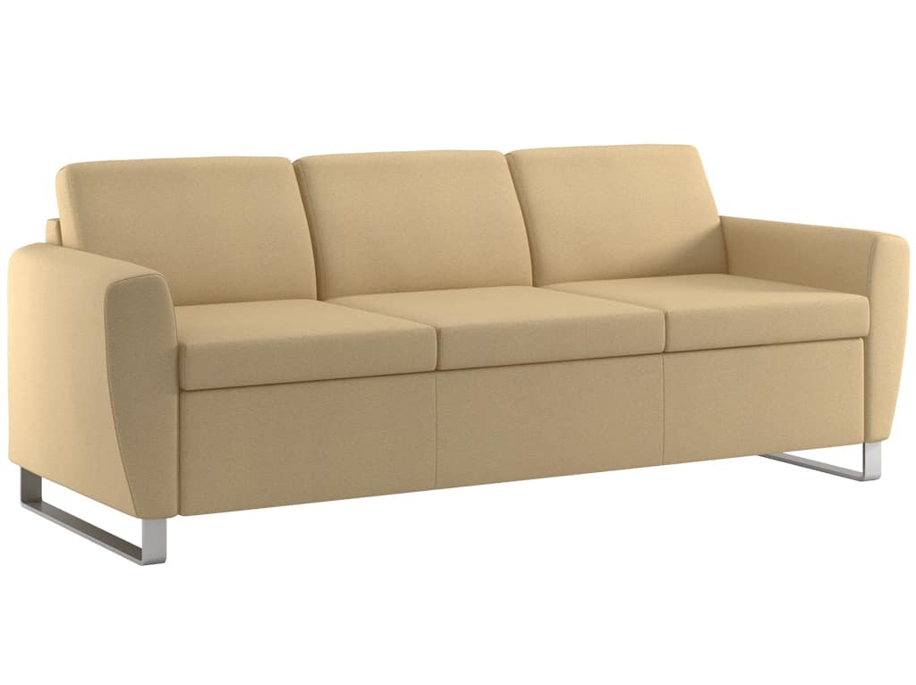 Three Quarter view Rally Indulge Sofa with Sled Base
