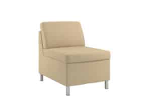 Rally Armless with Square Metal Legs Three Quarter view of Rally Armless Chair with Square Legs