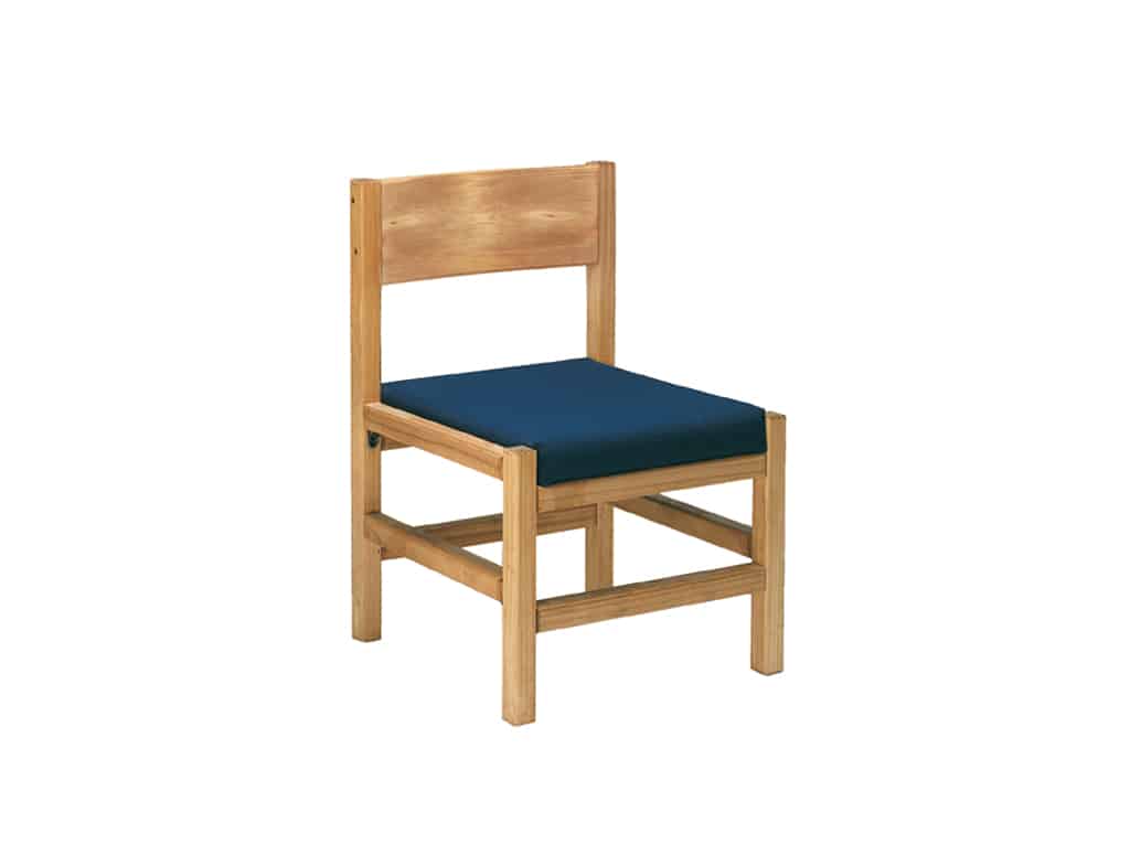 Three Quarter view of Classic Side Chair with Uph Seat and Wood Back