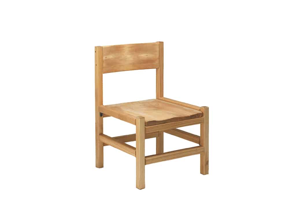Three Quarter view of Classic Side Chair with Wood Back and Seat