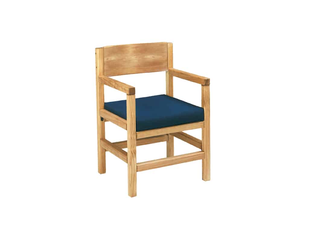 Three Quarter view of Classic Arm Chair with Uph Seat and Wood Back