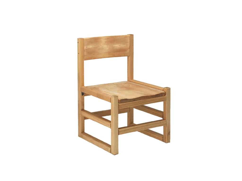 Three Quarter view of Classic Sled Base Chair with Wood Seat and Back
