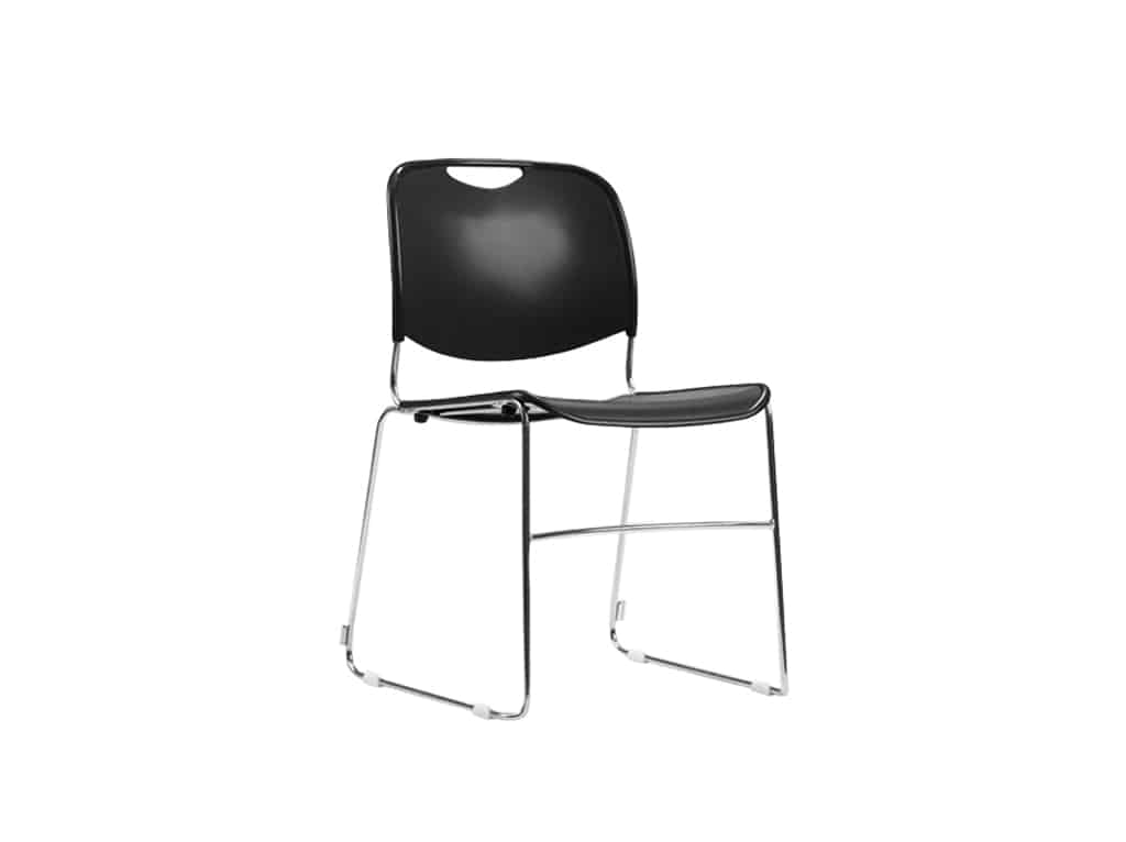 Three Quarter view of Metal Stack Chair