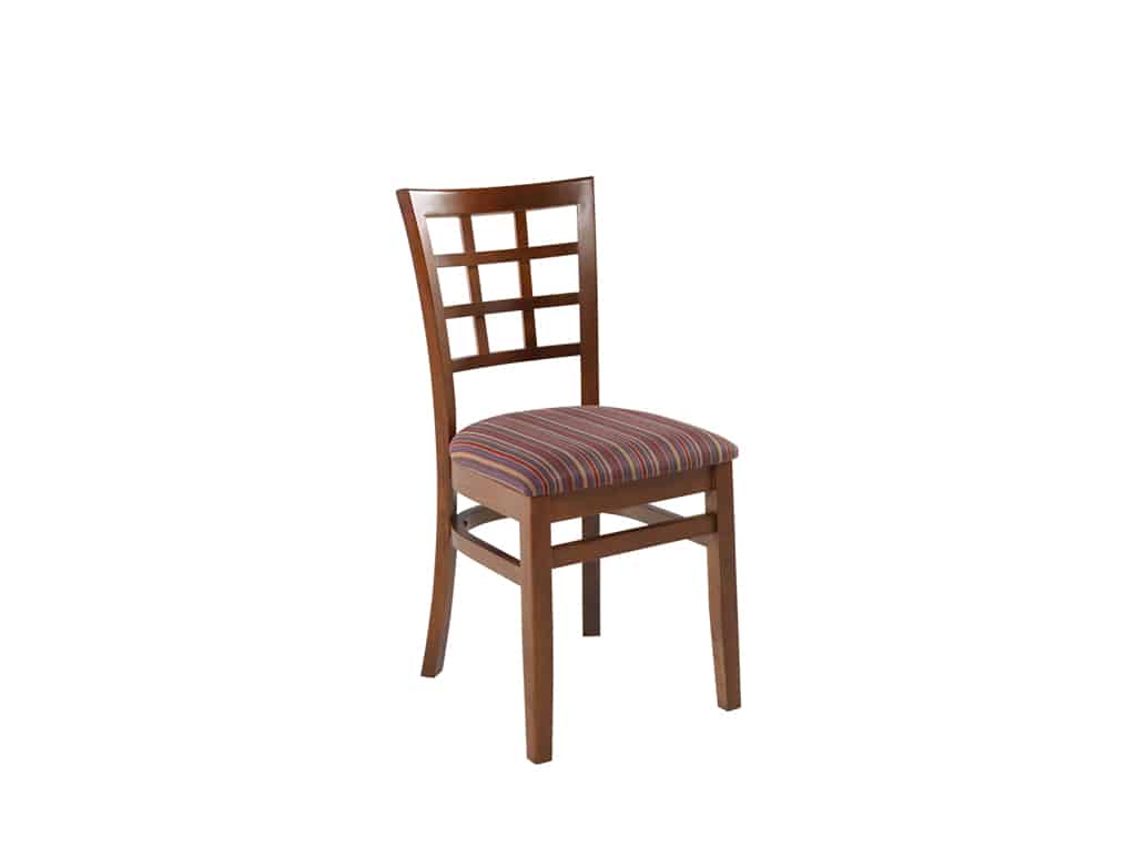 Three Quarter view of Bowen Side Chair with Upholstered Seat