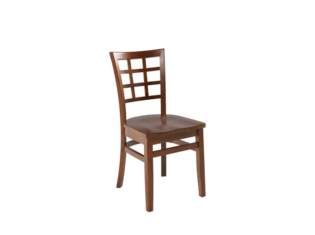 Three Quarter view of all Wood Bowen Side Chair