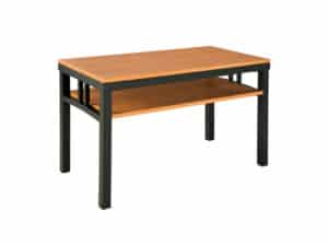 Rowan AV Console, Black and Huntington Maple Three Quarter view of Rowan AV Console