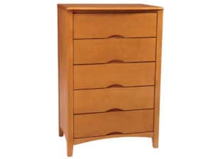 Beechwood 5 Drawer Chest, Huntington Maple Three Quarter view of Beechwood 5 Drawer Chest