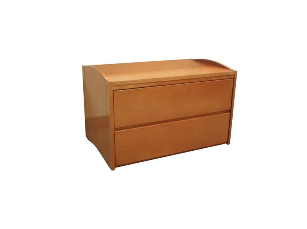 Three Quarter view of Beechwood 2-Drawer Stacking Chest