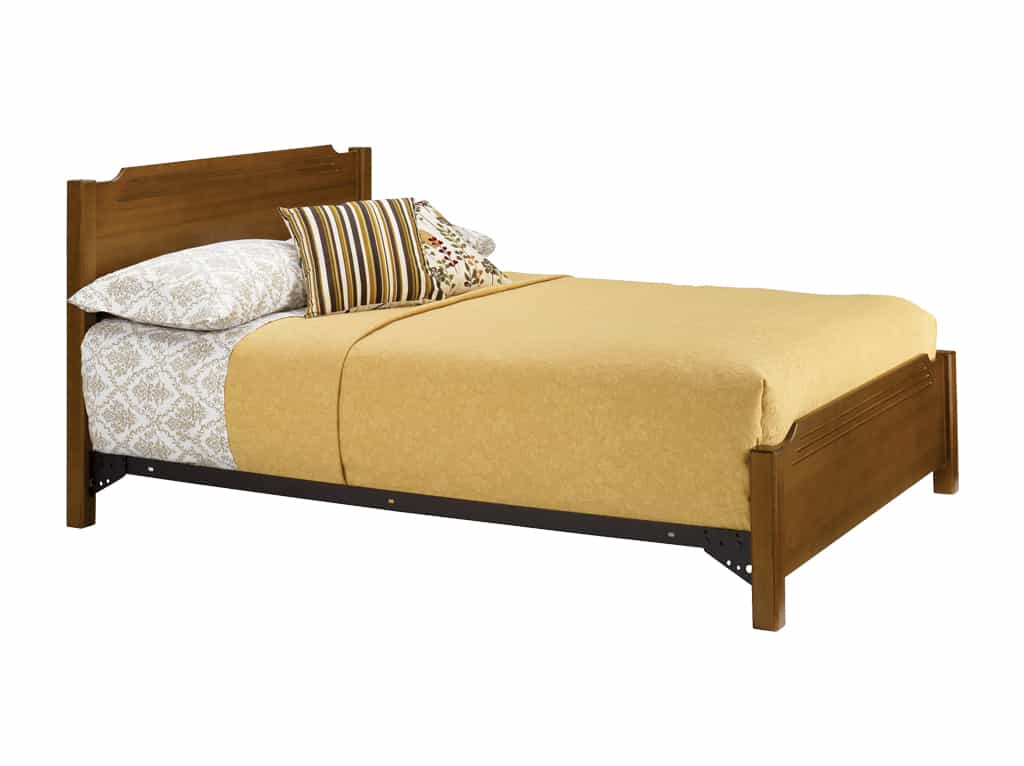 Three Quarter view of Espresso Double Bed with Siderails