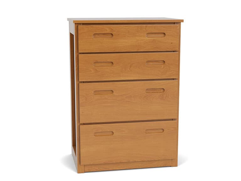 Three Quarter view Classic 4 Drawer Chest