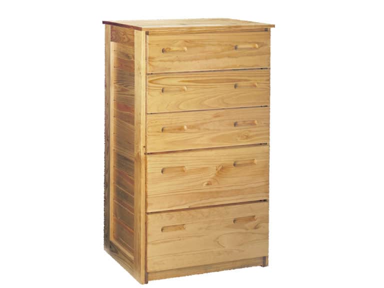 Three Quarter view Classic 5 Drawer Chest