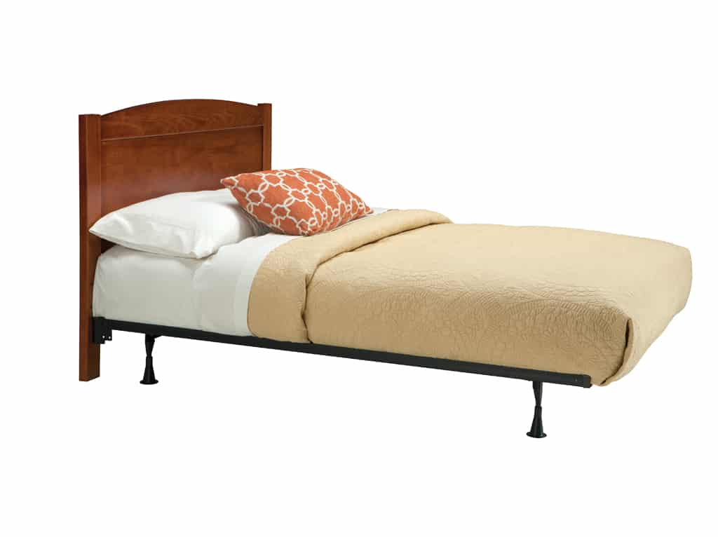 Three Quarter view of Legacy Double Bed with Headboard and Metal Frame