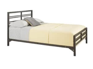 Three Quarter view of Mason Twin Bed with Headboard, Footrail and Siderails