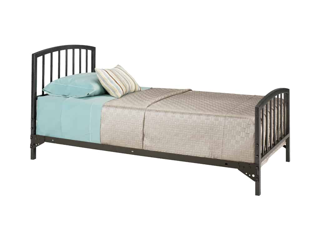 Three Quarter view Lenox Twin Bed with Headboard Footboard and Side Rails