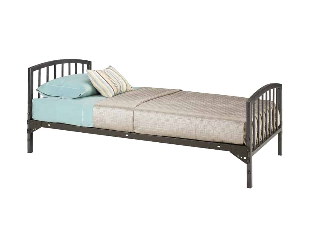 Three Quarter view of Lenox Twin Bed with 2 Footboards and Spring Base