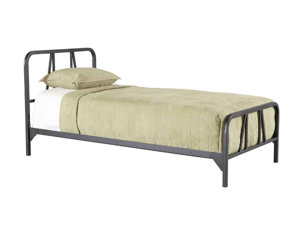 Three Quarter view Studio Bed with Headboard, Footrail and Side Rails