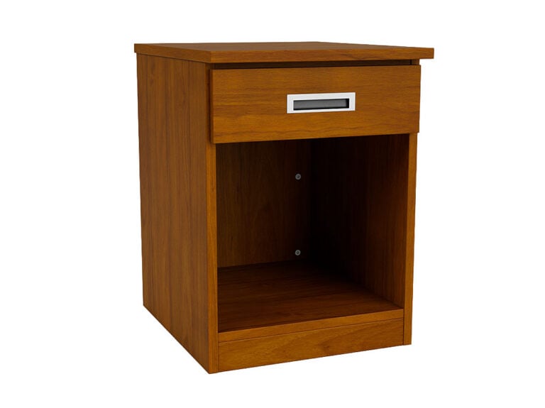 Durable Nightstand from the Merit Collection in Medium Cherry finish for use in Group Homes, Supportive Housing, IDD facilities.