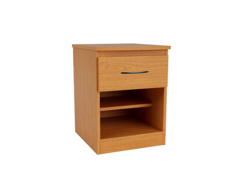 Durable Nightstand from the Merit Collection in Medium Cherry finish for use in Group Homes, Supportive Housing, IDD facilities.