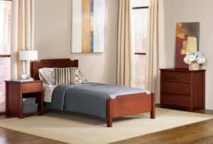 Espresso Twin Bedroom, perfect to use for shelter residents
