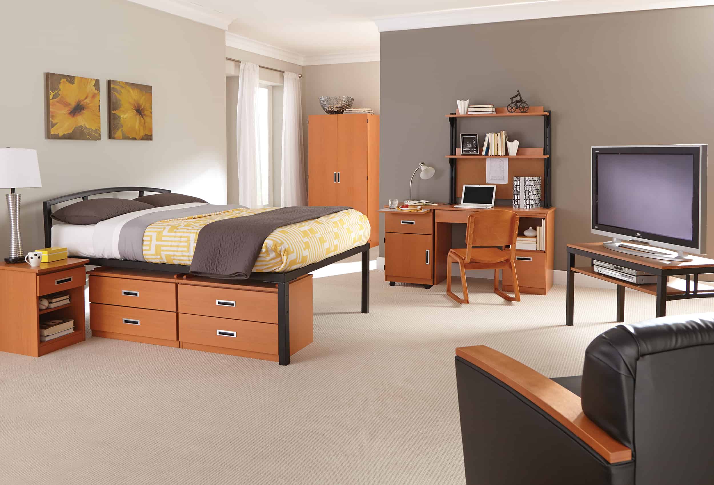 Camden Bed, Merit Casegoods, Rowan Occasional and PlyLok