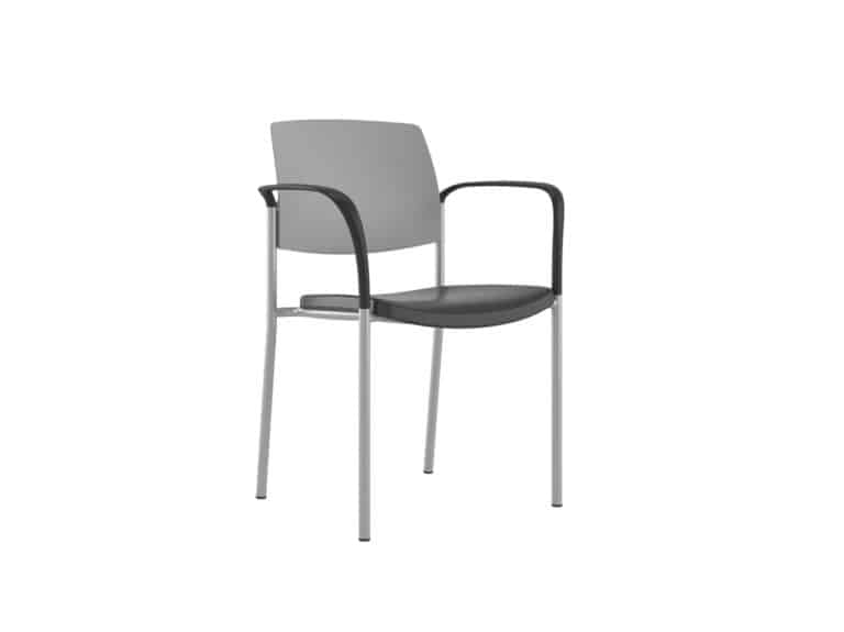 Three Quarter view Upland Arm Chair with Poly Seat and Plastic Back