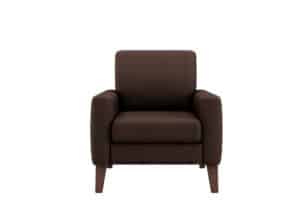 Chill Chair Chill Chair shown in Durango Black Fabric and Wood Rail Leg for IDD Facilities.