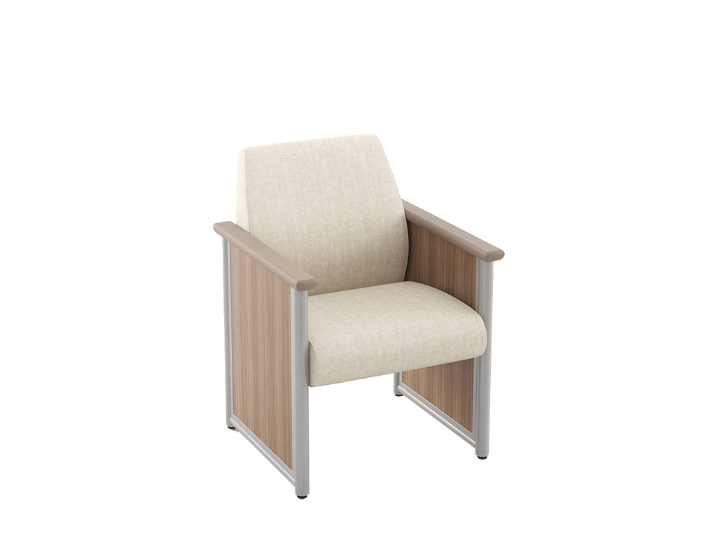 Heavy Duty Upholstered Chair for Behavioral Health with a weighted seat and springless cushion