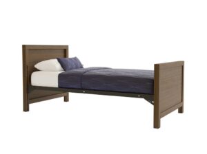 Wood bed with adjustable height for supportive housing and IDD facilities