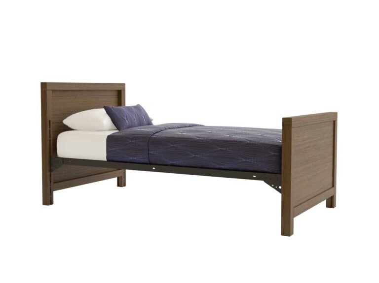 Wood bed with adjustable height for supportive housing and IDD facilities