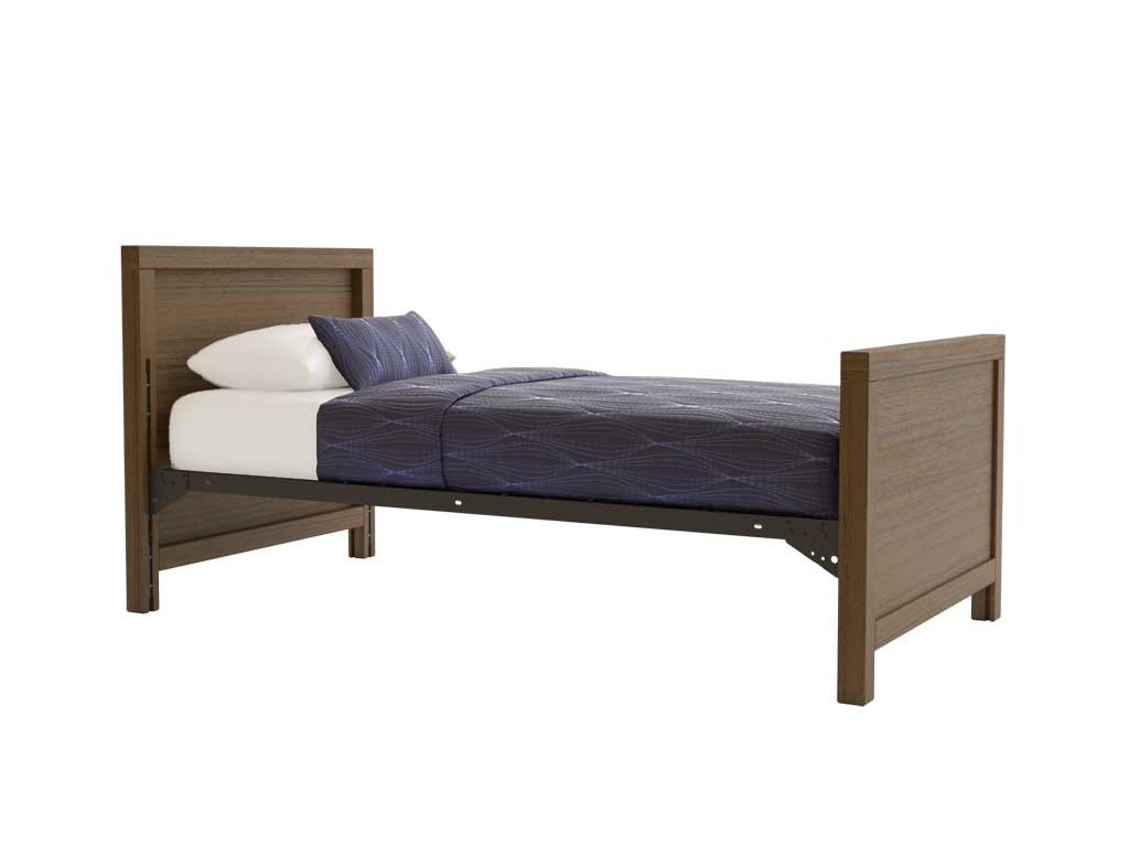 Wood bed with adjustable height for supportive housing and IDD facilities