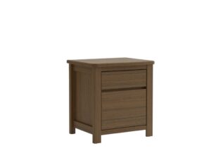 Nightstand with two drawers and rounded corners for extra safety