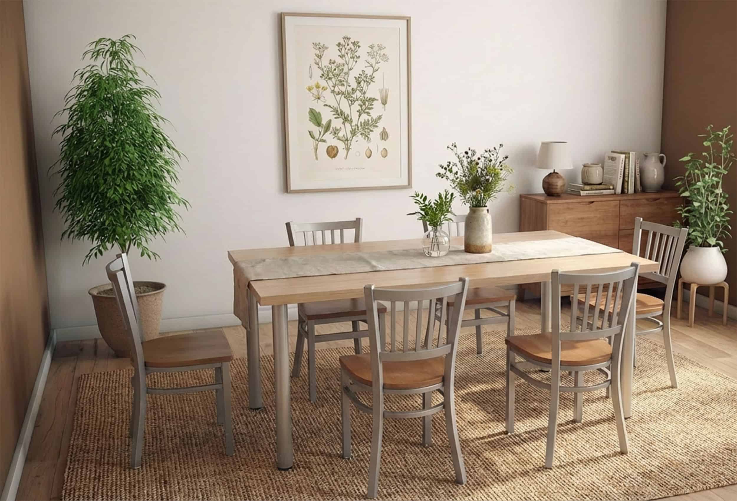 Dining table and chairs for supportive housing facilities, group homes, and other social service programs