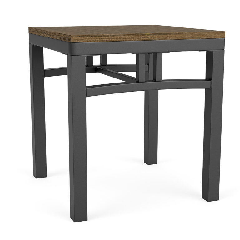 Rowan Side Table in Fawn Finish with Black Metal Legs