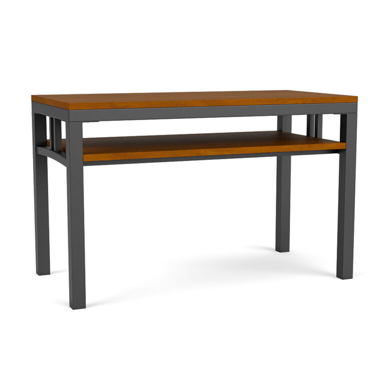 Rowan AV Console in Sienna Finish with Black Metal Legs