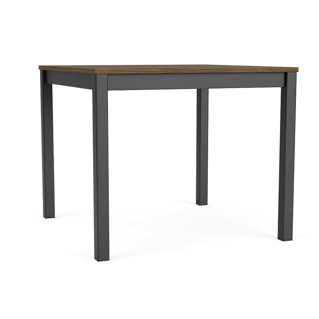 Rowan Dining Table in Fawn Finish with Black Metal Legs